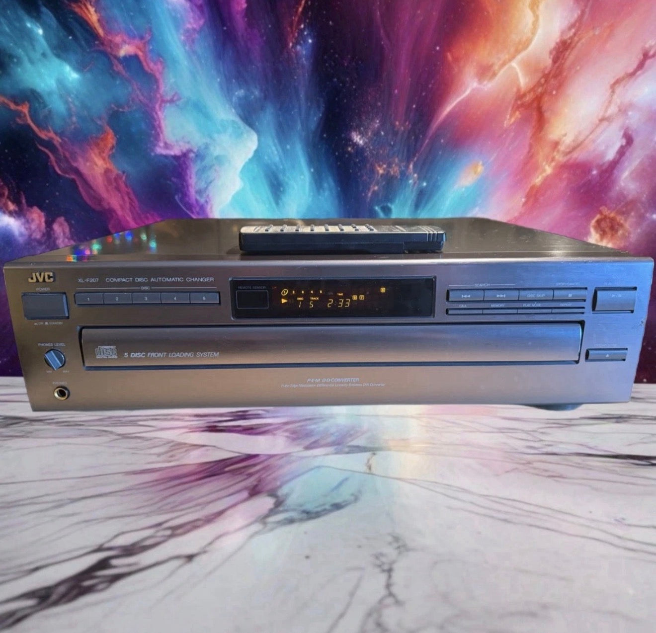 JVC XL-F207TN 5-Disc Compact Disc CD Changer Hi-Fi Player w/remote Serviced Rare