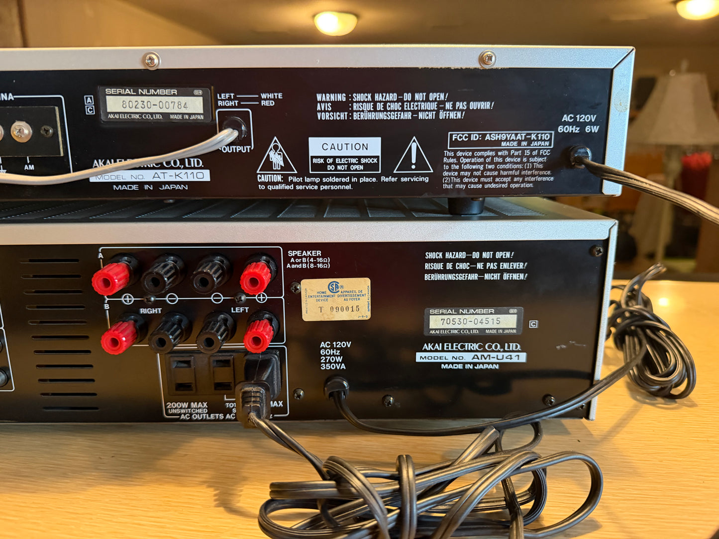 Vintage Akai DC Integrated Amplifier Model AM-U41 & Tuner AT-K110 FRESH Service!