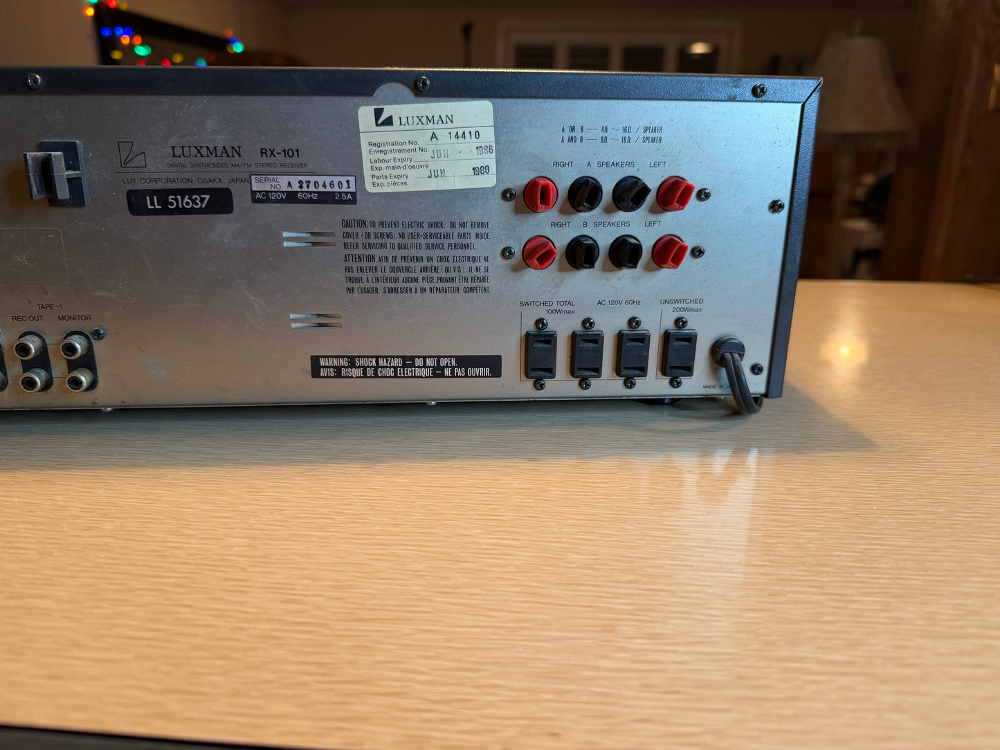 1983 Vintage Luxman AM/FM Stereo Receiver RX 101 *SERVICED* Please READ