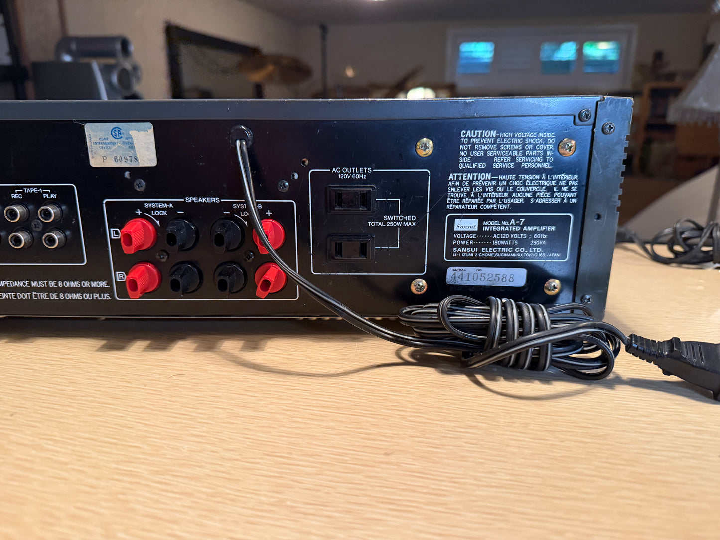 Sansui Integrated DC Servo Amplifier A-7 Silver Face -Tested -Working-VERY CLEAN