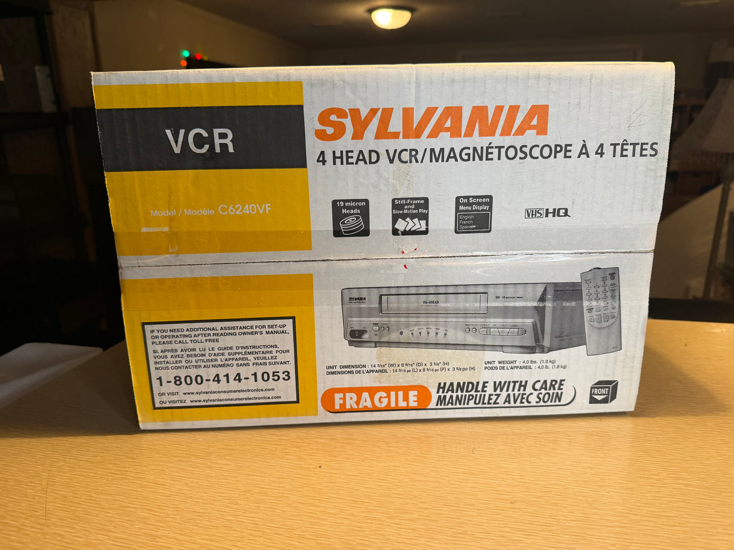 Sylvania VCR C6240VE 4 Head Digital Tracking VHS 19 Micron Head BRAND BEW In Box