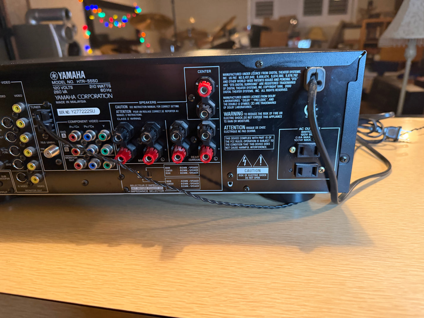 Yamaha HTR-5550 5.1 Channel AV Home Theater Receiver Amp Serviced Remote Bundle