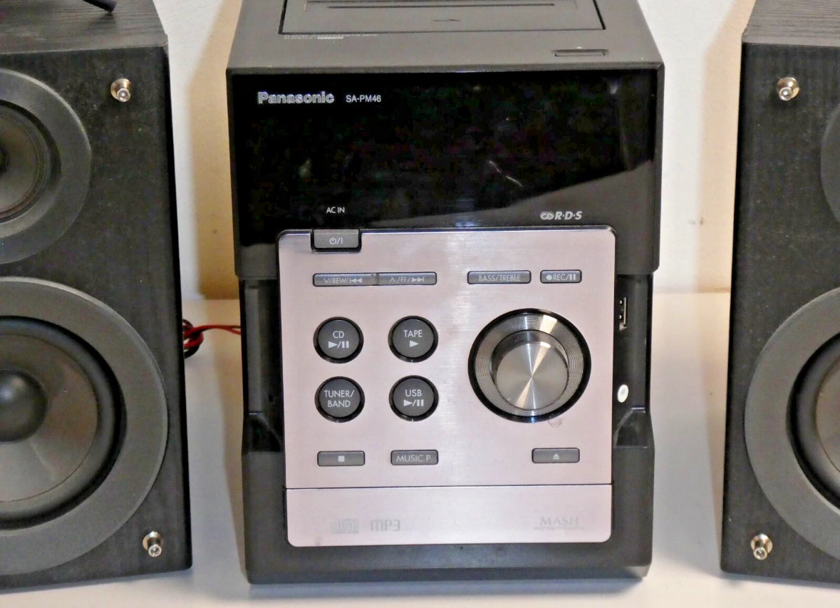 Panasonic SA-PM46 CD Stereo Cassette System CD Changer MP3 TESTED Working Well!