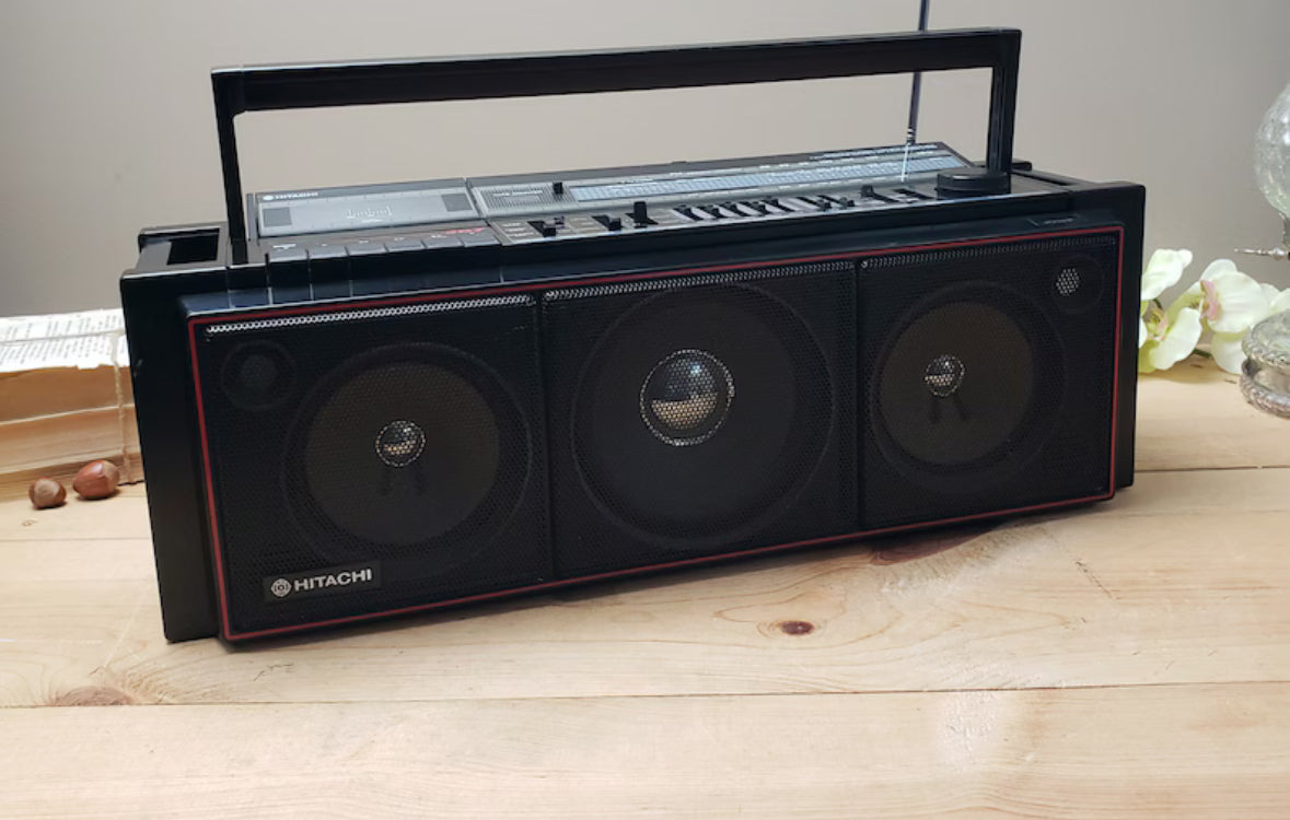 Hitachi TRK-7620HC Boombox Radio Cassette w/built-in Sub + Equalizer Very Rare