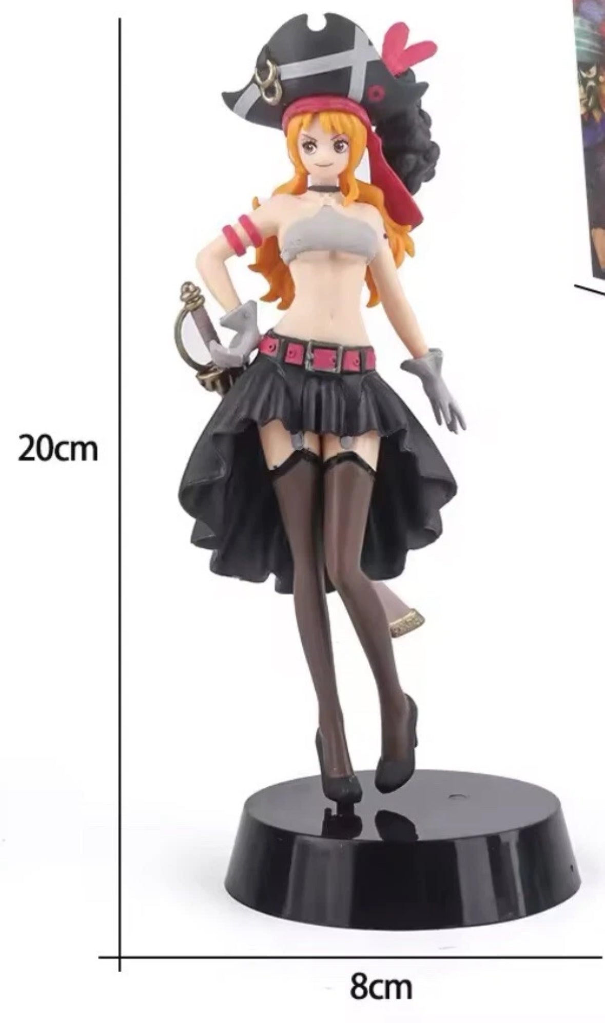 Vintage 20cm Anime One Piece Nami Black Clothes Action Figure New With Box