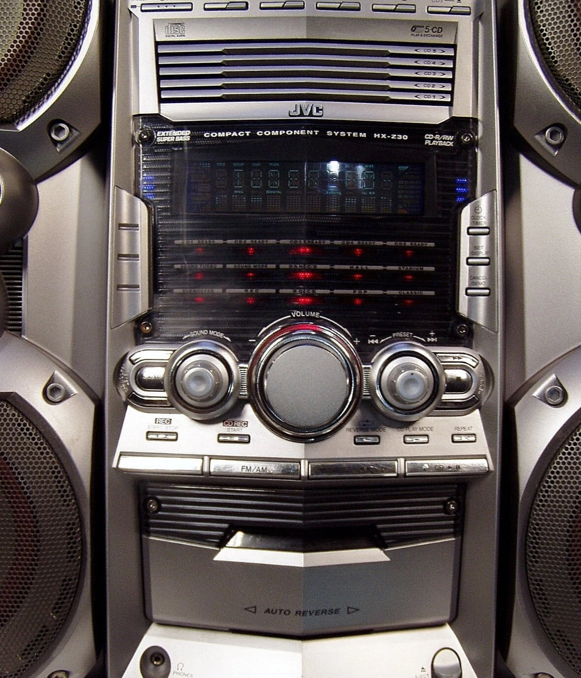 Vtg JVC HX-Z30 Tower of Power Shelf STEREO AM/FM 5 Disc CD Player w/ Bluetooth