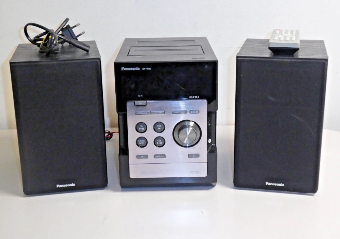 Panasonic SA-PM46 CD Stereo Cassette System CD Changer MP3 TESTED Working Well!
