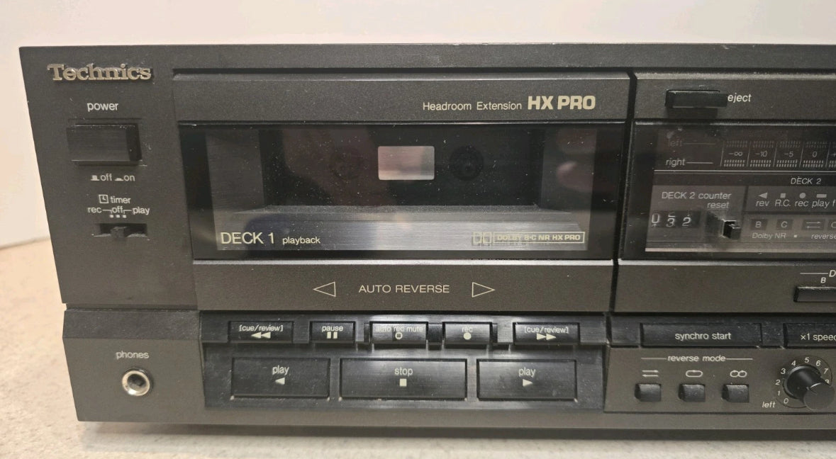 Technics RS-TR265 Stereo Double Cassette Tape Deck HX-PRO Dual Auto Reverse