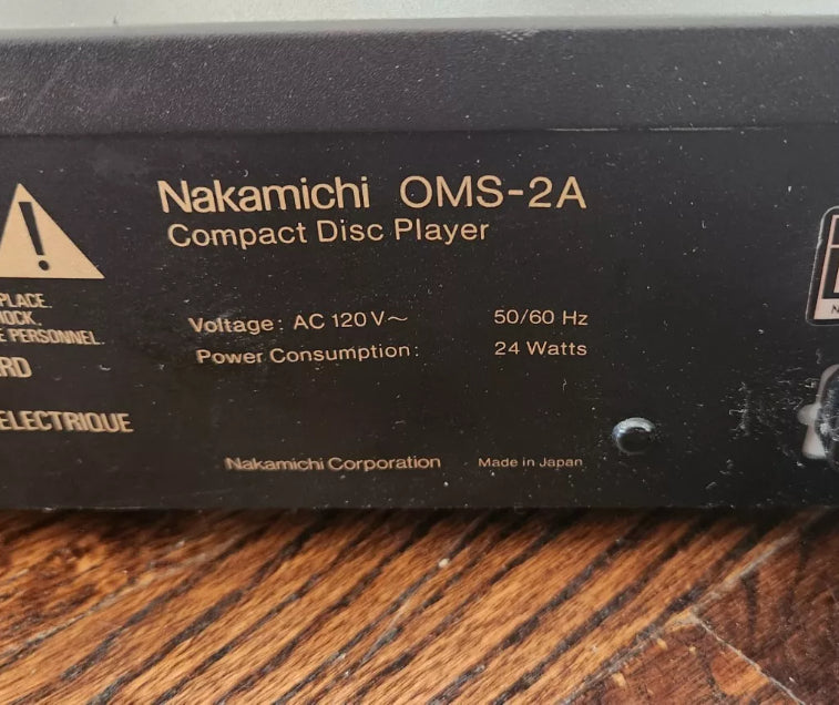 Nakamichi OMS-2A COMPACT DISC PLAYER | Tray Belt Replaced Plays Smooth *Read*