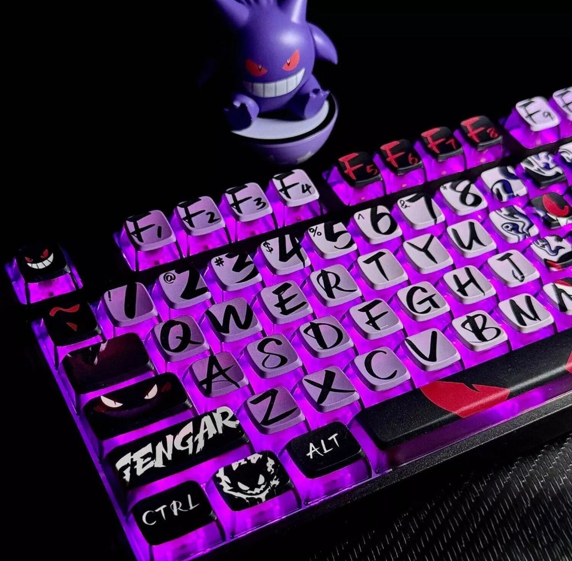 Pokemon Gengar Keycap PBT Sublimation OME High 122pcs/set Mechanical Keyboard