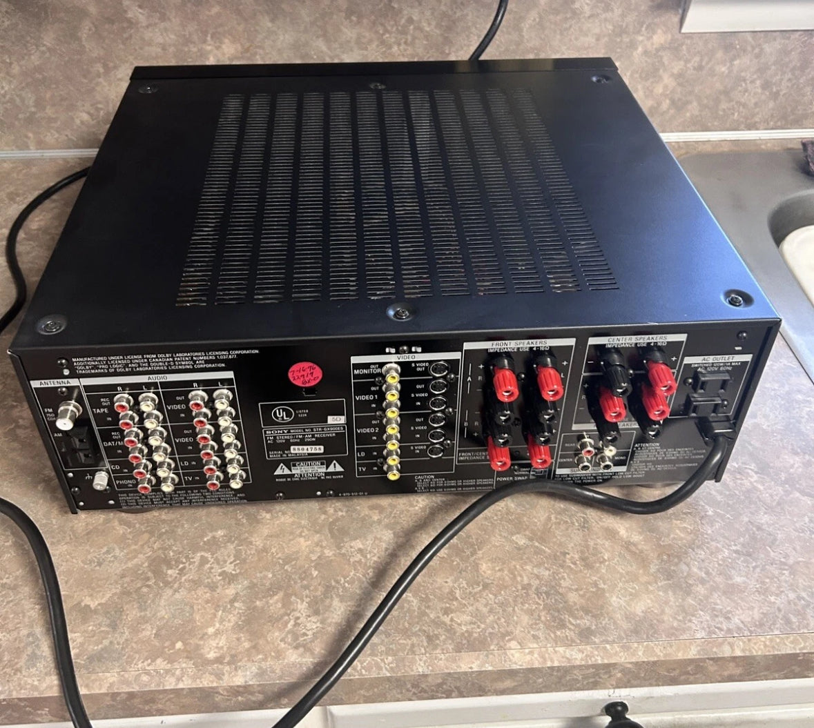Sony STR-GX900ES 5.1 Stereo Receiver 100 WPC Beastly Surround Sound Works 👌