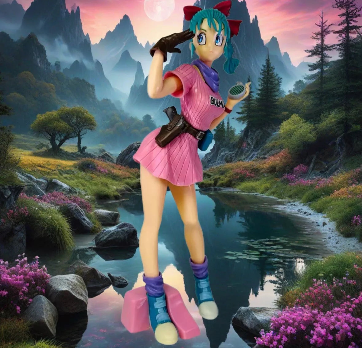 25cm Anime Dragon Ball Z Bulma Anime Figure PVC Action Figure Brand New