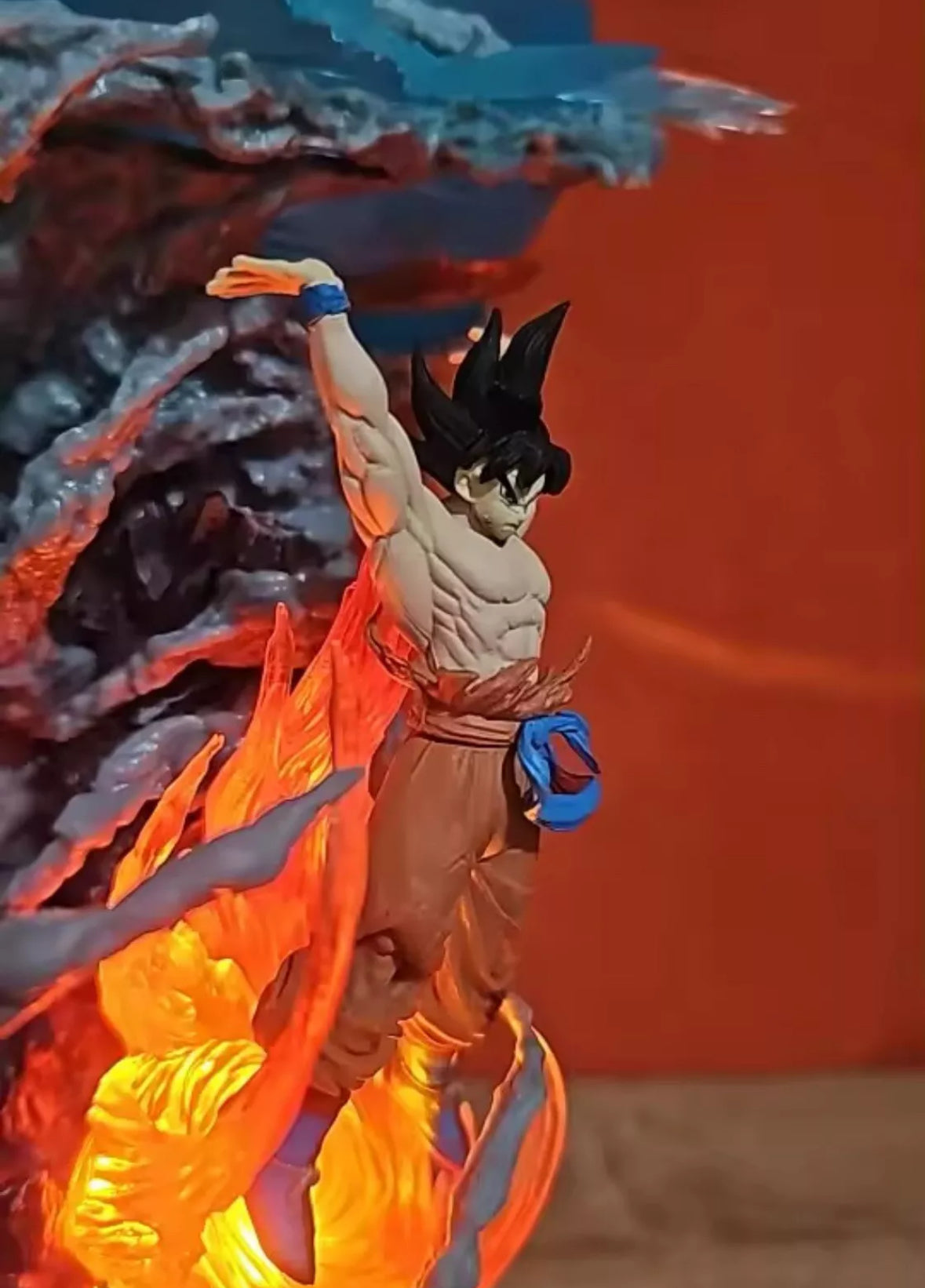 9" Dragon Ball Z Goku Son Goku Statue Figure Lamp Spirit Bomb Genki Dama W Box