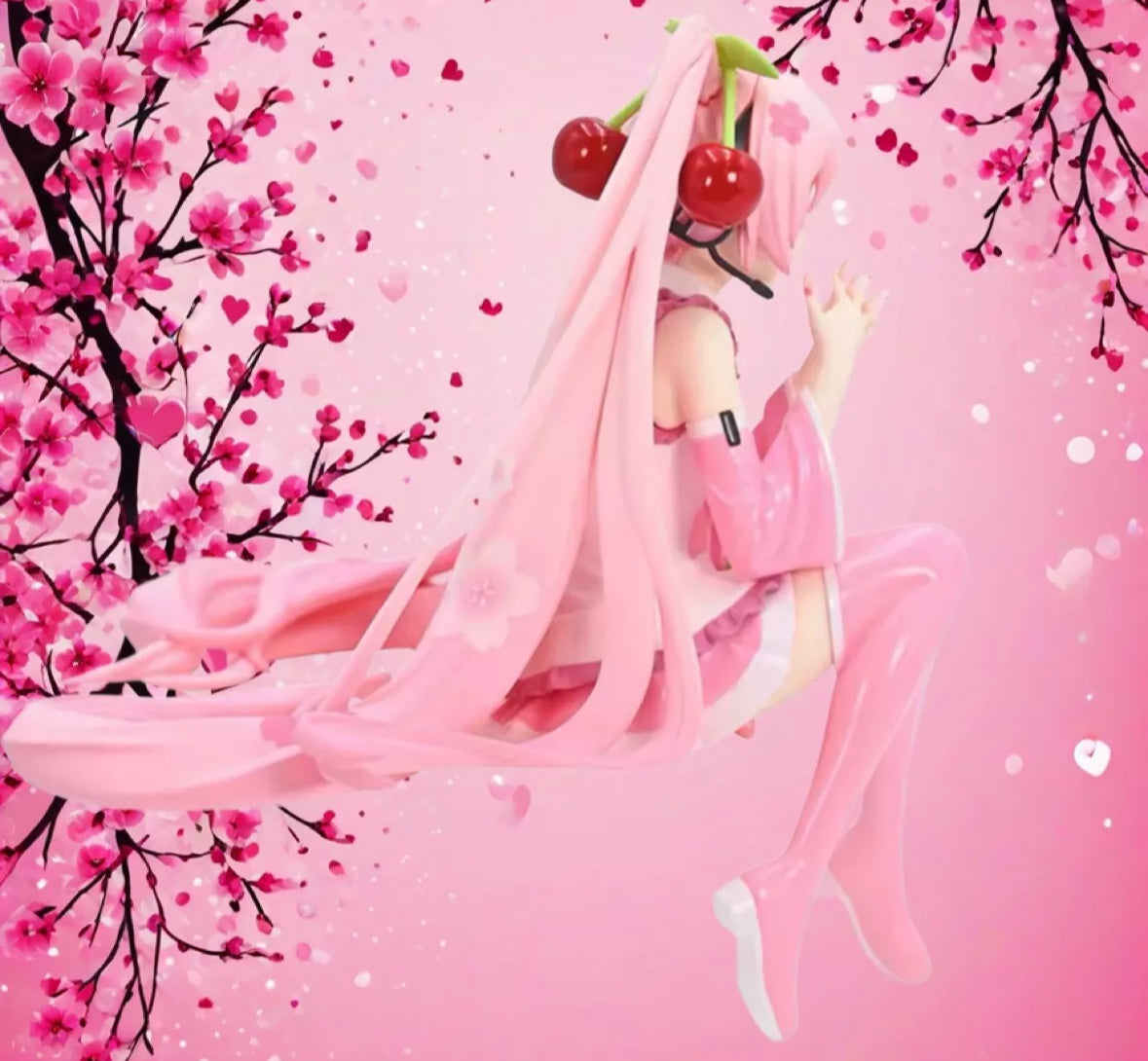 Hatsune Miku Action Figure Cherry Blossom Kawaii Model Pink 10cm Brand New