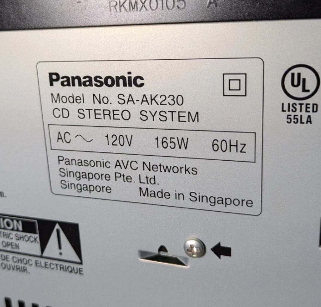 PANASONIC SA-AK230 5 CD Changer Hifi Tape Deck AM/FM Radio W/ New Remote Bundle