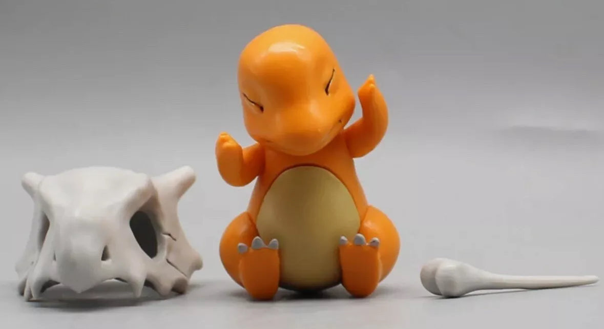 Pokemon Anime Figure Charmander Cubone Skull 9cm Cute Action Figure Gift Idea
