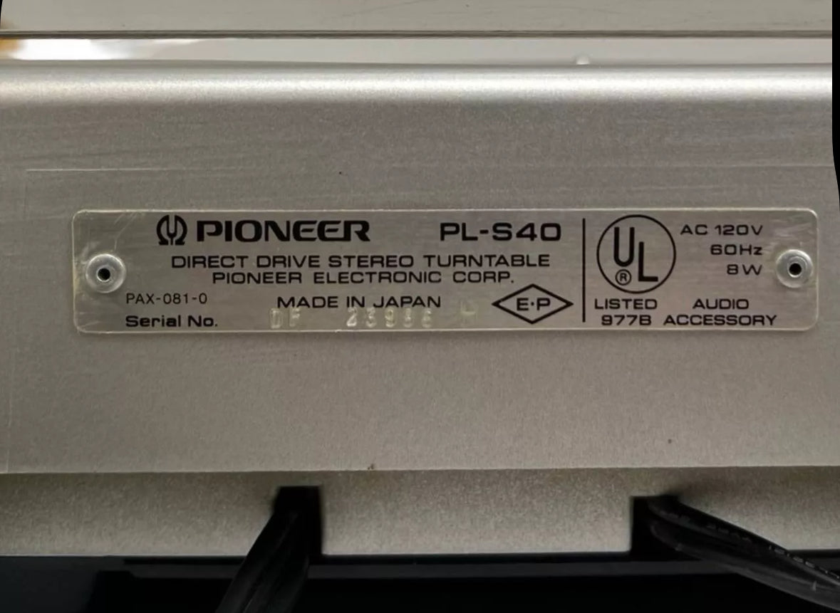 Pioneer PL-S40 Quartz Semi-Auto Direct Drive Turntable - Works well