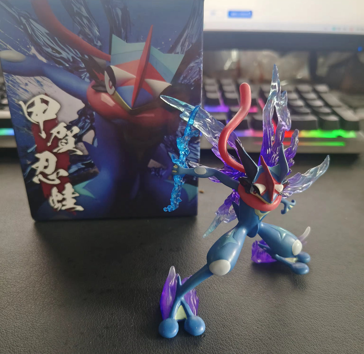 9cm Pokemon Gold Star Greninja Figure Battle Ash Ketchum Greninja Action Figure