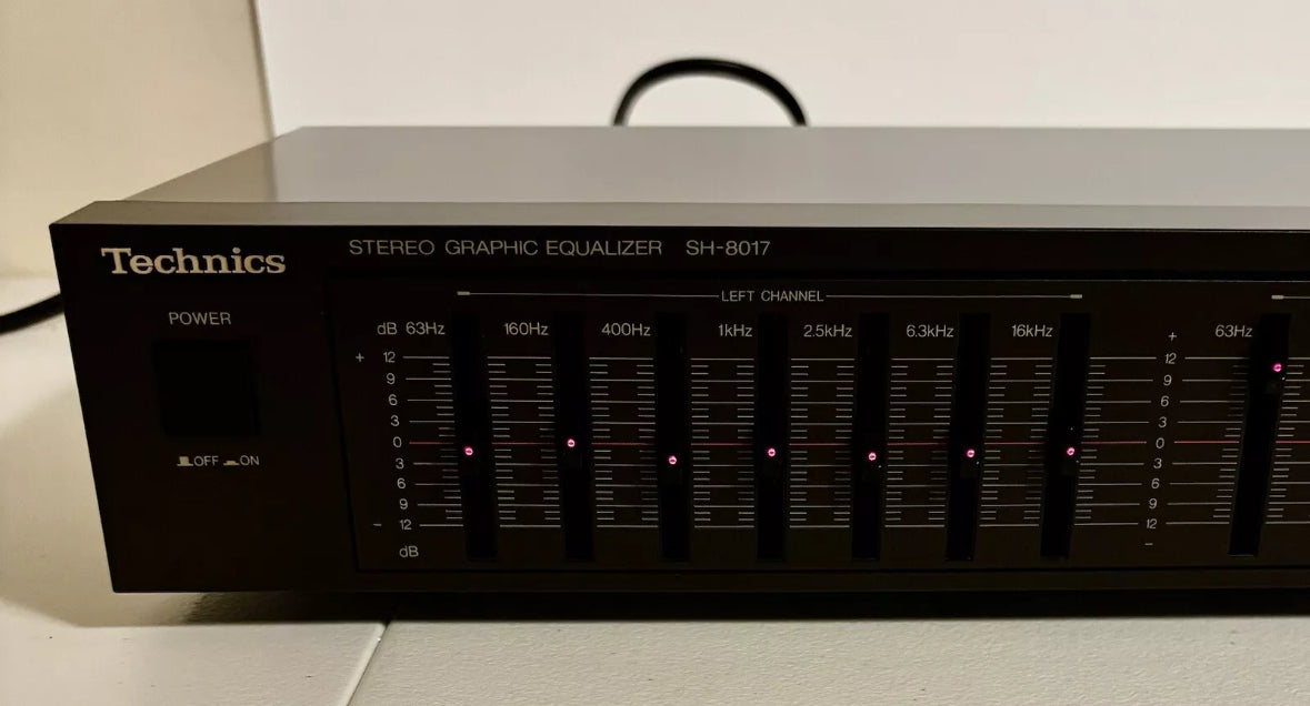 Vintage Technics SH-8017 Stereo Graphic Equalizer 2 Channel 7 Band TESTED