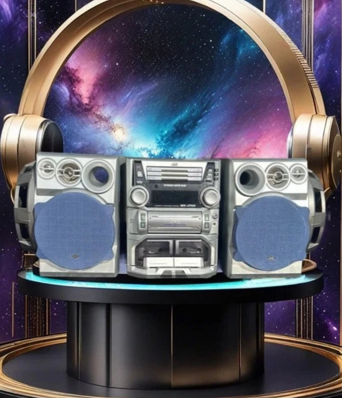 JVC MX-J700 Compact Stereo System, Rotating Panel, Woofers 3 CD 330 Watt Monster