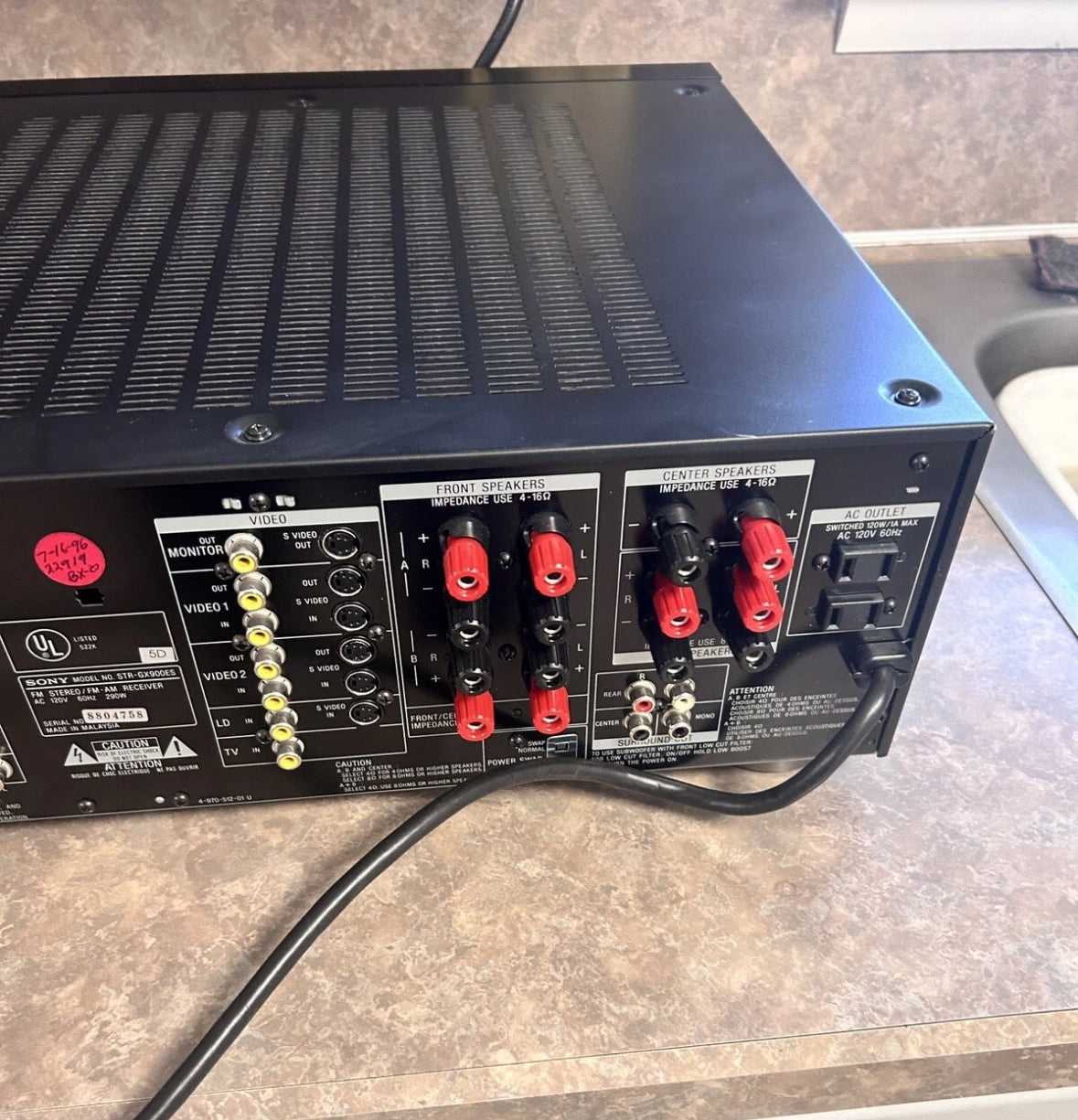 Sony STR-GX900ES 5.1 Stereo Receiver 100 WPC Beastly Surround Sound Works 👌