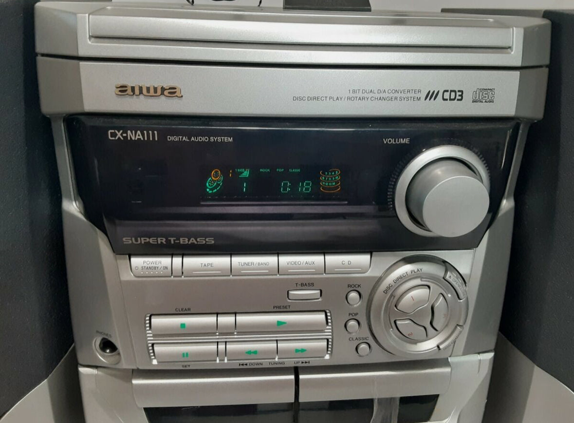 Aiwa Digital Audio System CX-NA111 - Cassette, Radio, 3 CD Changer No Remote