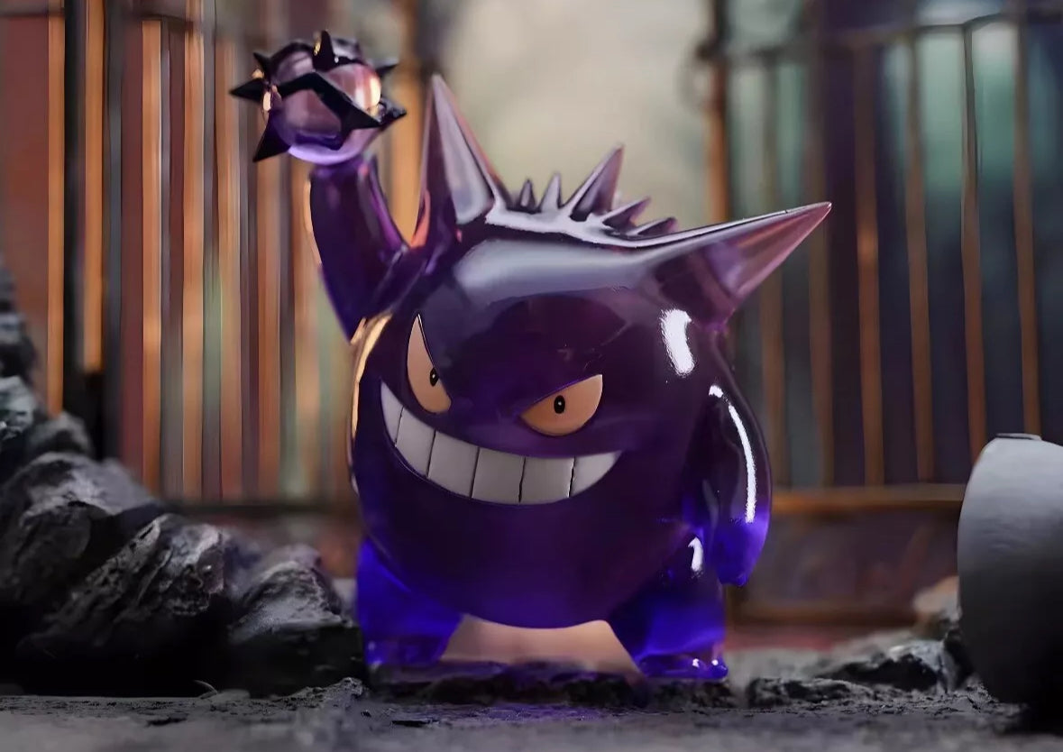 Vintage 3 Inch Pokemon Figure Gengar Shadow Ball Art Action Scene New