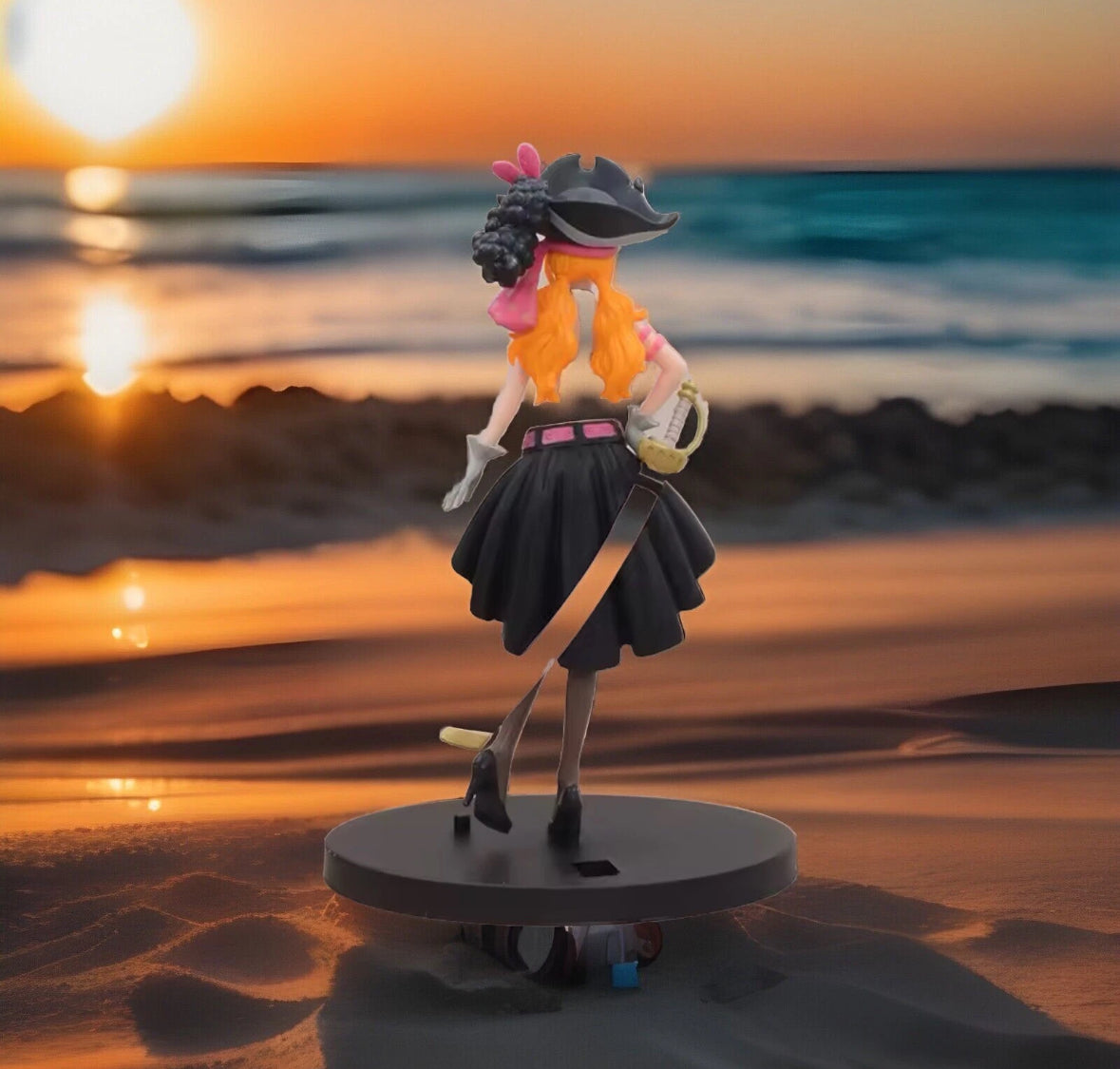 Vintage 20cm Anime One Piece Nami Black Clothes Action Figure New With Box