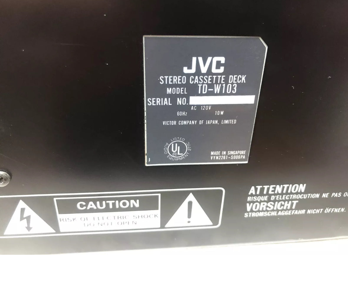 Vintage JVC TD-W103 Stereo Double Cassette Tape Deck Player Working
