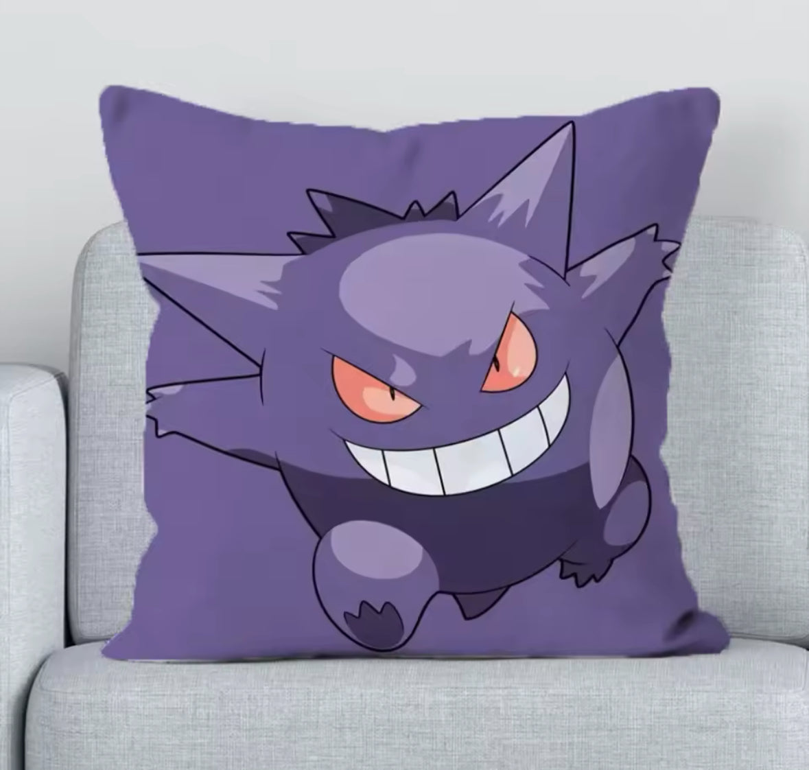 Gengar Face Pokemon LARGE 24 X 24 inch Stuffed Pillow Brand New