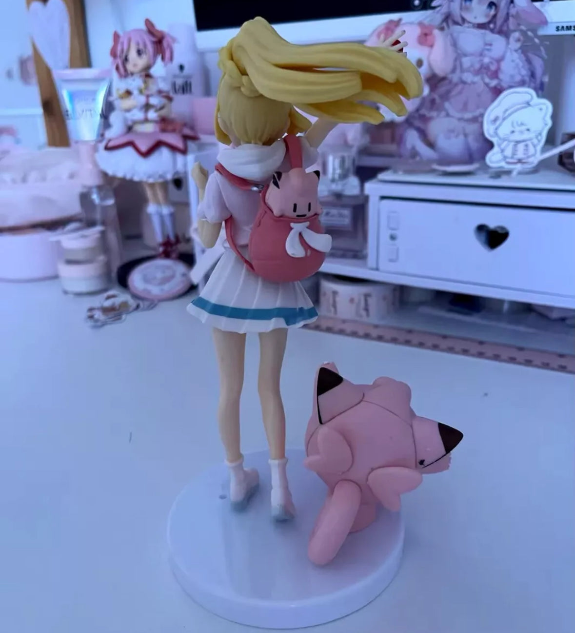 8” Pokemon Trainer Lillie & Clefairy Statue Figure Model Toy Collectible New Box