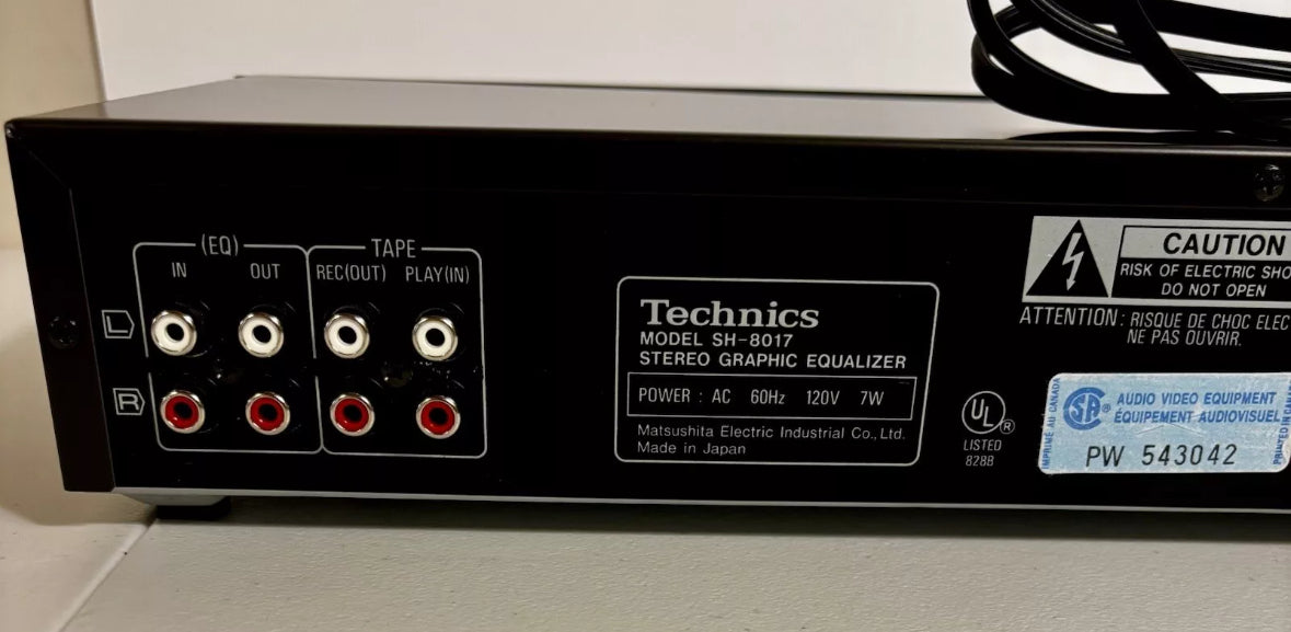 Vintage Technics SH-8017 Stereo Graphic Equalizer 2 Channel 7 Band TESTED