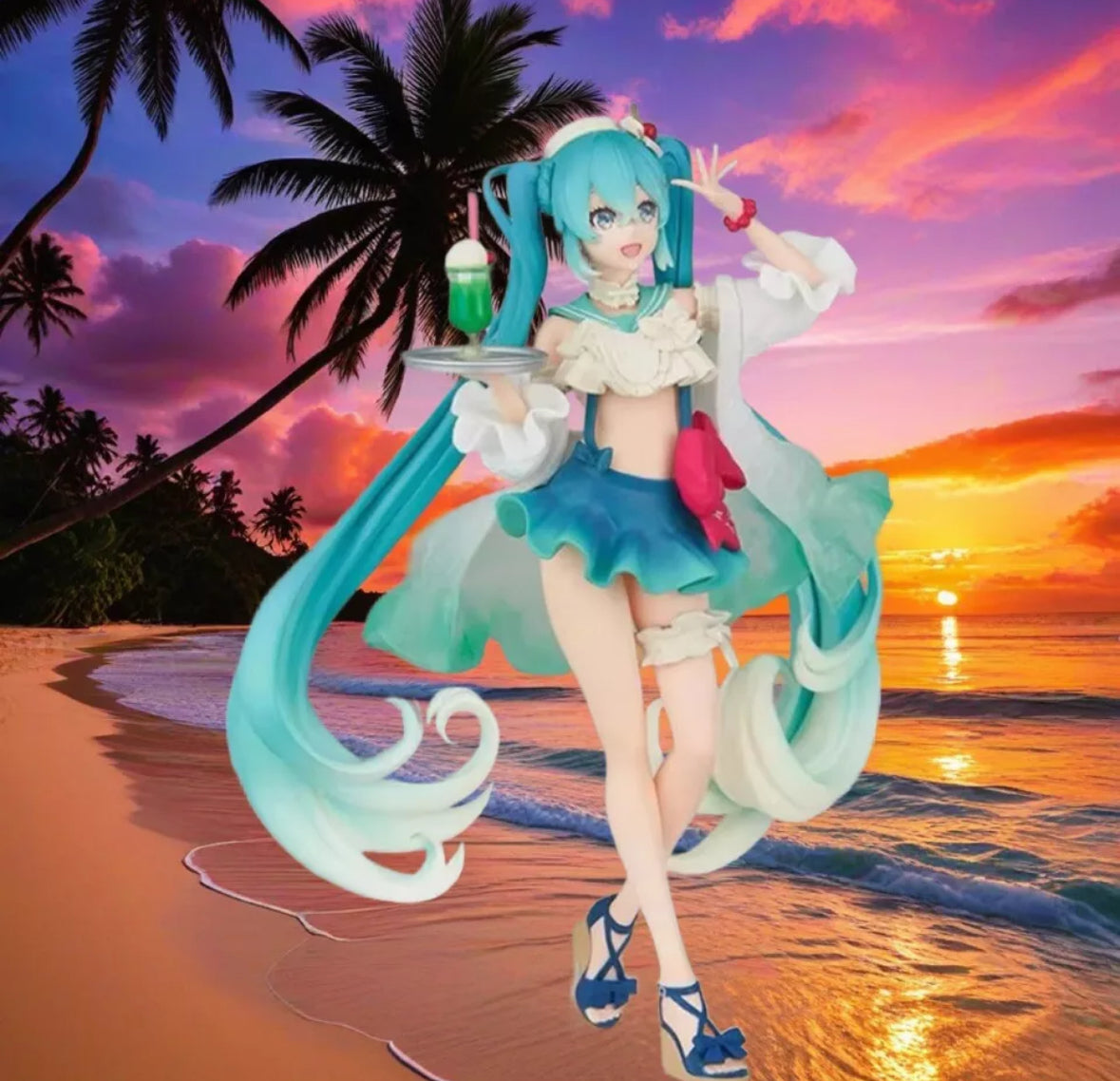 Hatsune Miku figure Soda cream dress The Props Desktop Decoration 18cm New In B