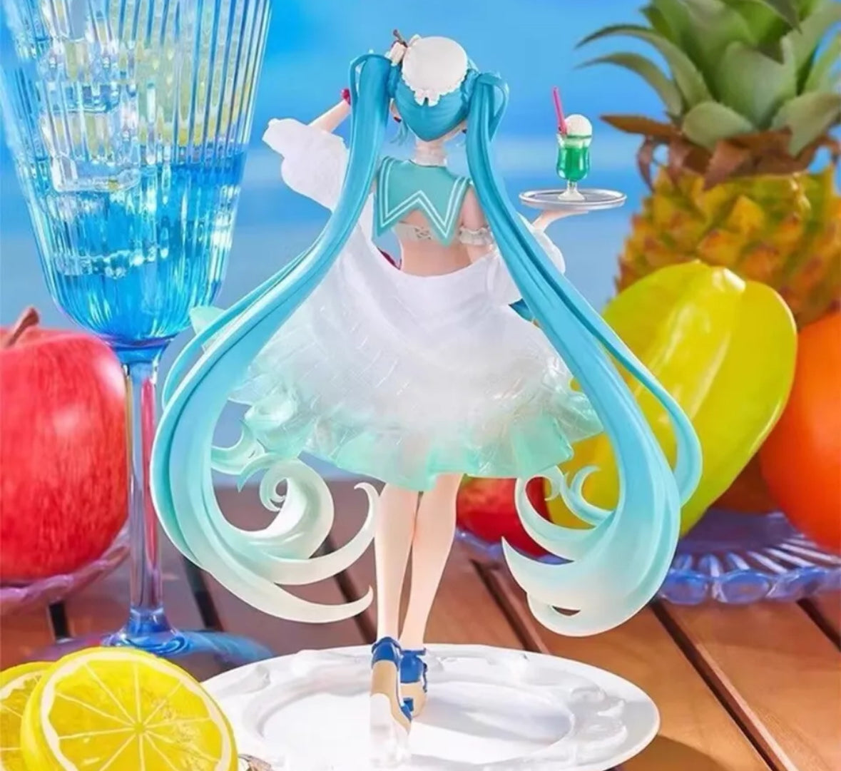 Hatsune Miku figure Soda cream dress The Props Desktop Decoration 18cm New In B