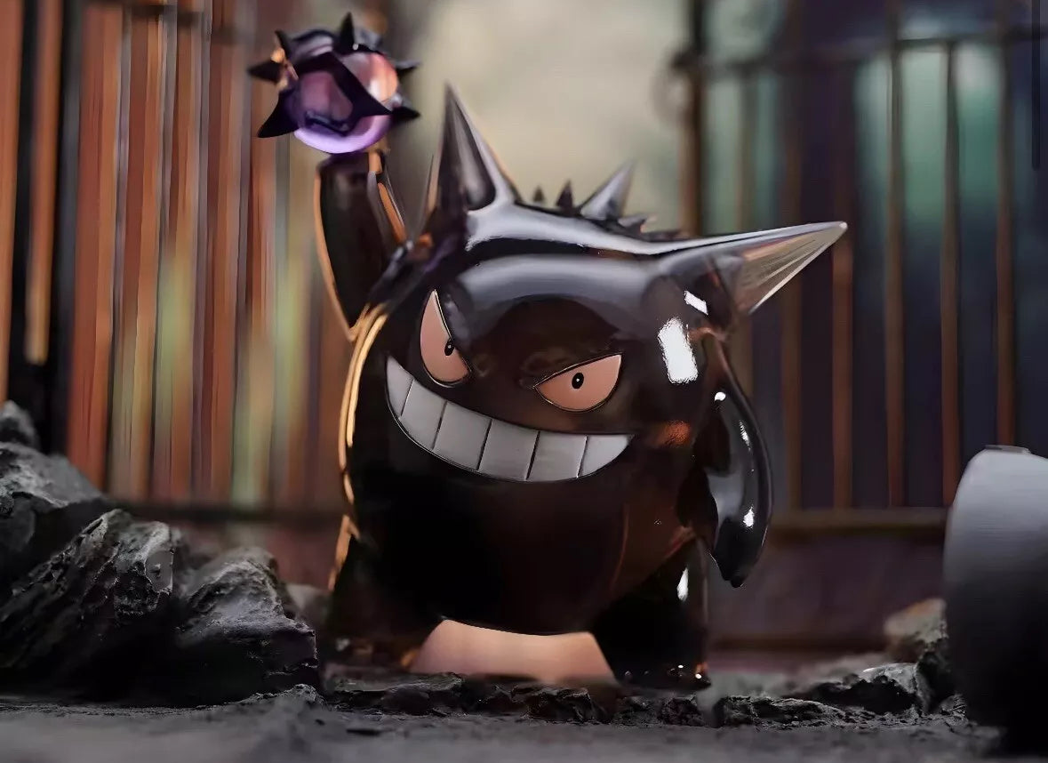 Vintage 3 Inch Pokemon Figure Gengar Shadow Ball Art Action Scene New