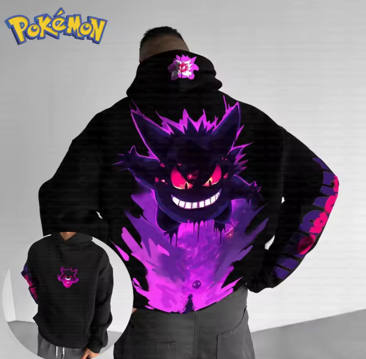 Gengar Painted Hoodie Men's and Women's New S-5XL