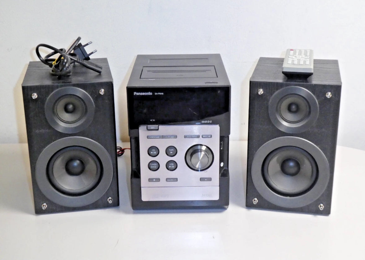 Panasonic SA-PM46 CD Stereo Cassette System CD Changer MP3 TESTED Working Well!