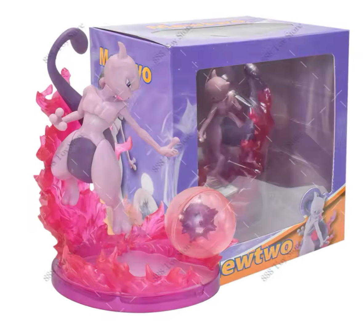 15cm Pokemon Mewtwo Action Figure Art Battle Scene New With Box Cool!