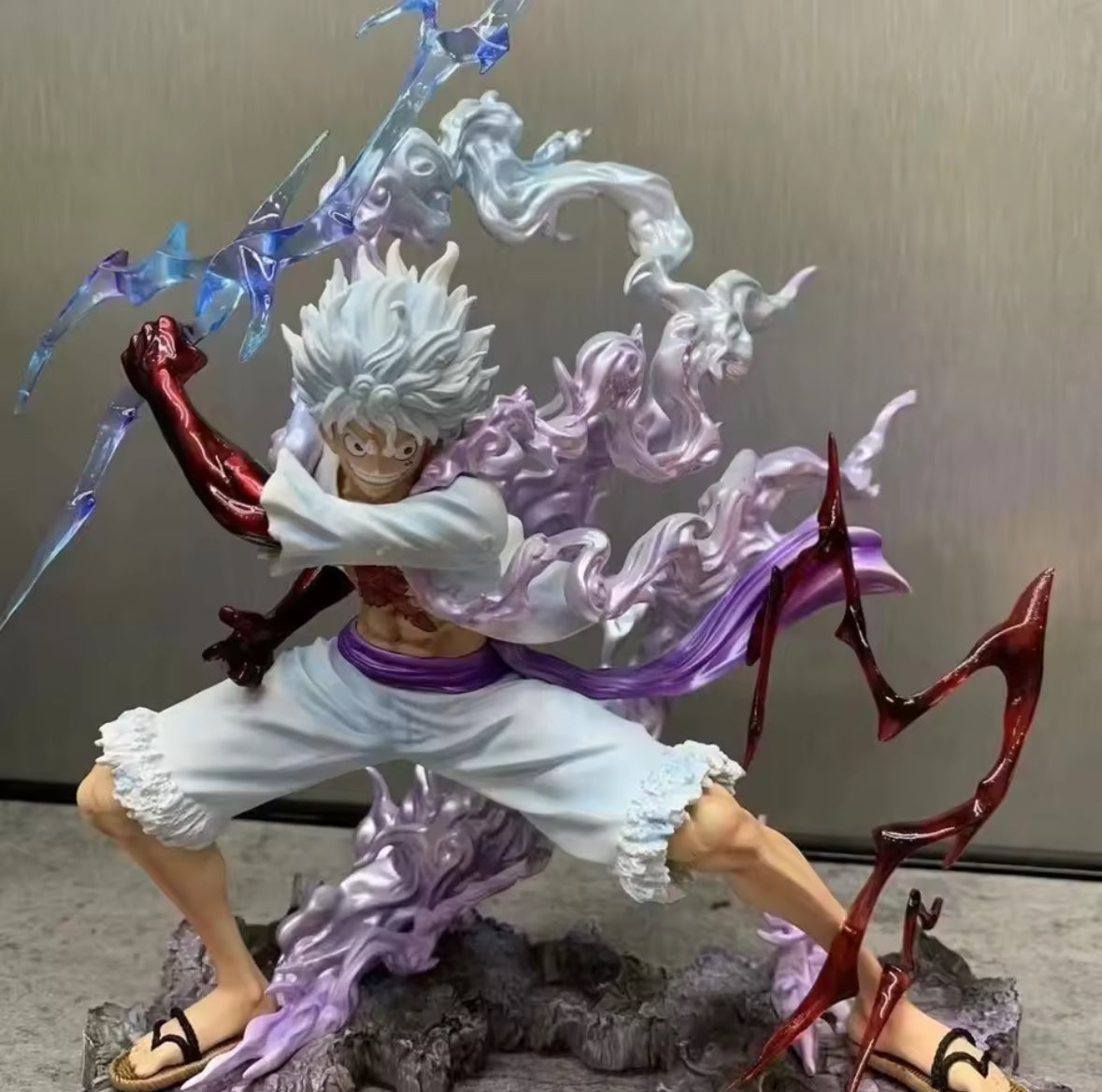 ANIME ACTION FIGURE One Piece Luffy Gear 5th Sun God Nika - 28CM - Brand New