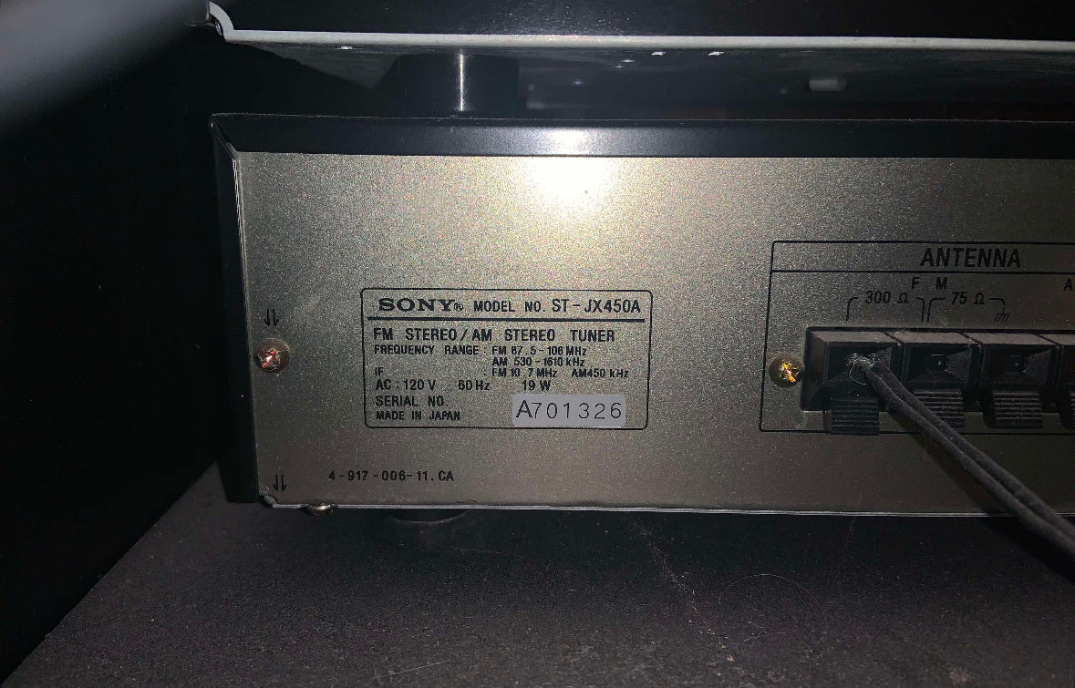 Vintage SONY ST-JX451 Quartz lock Digital Synthesizer Stereo Tuner ~ TESTED