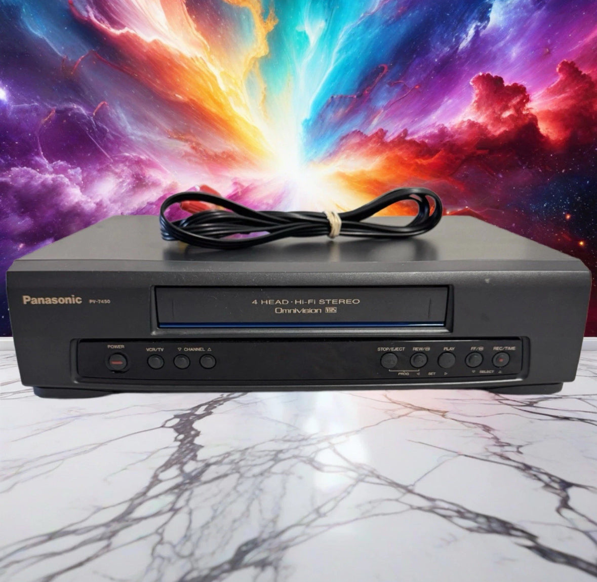 Panasonic VCR PV-7450 Blue Line Omnivision Video Cassette Recorder 4-Head VHS