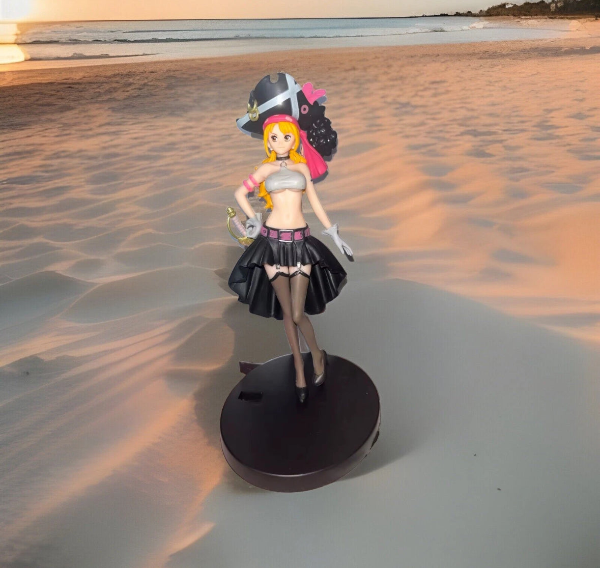 Vintage 20cm Anime One Piece Nami Black Clothes Action Figure New With Box