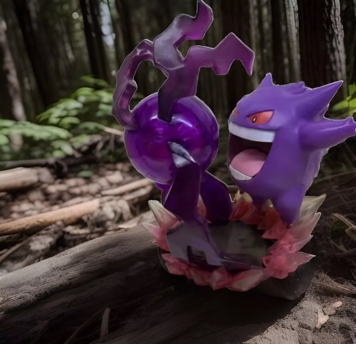 Vintage 18cm Pokemon Figure Gengar Shadow Ball Art Action Scene New With Box