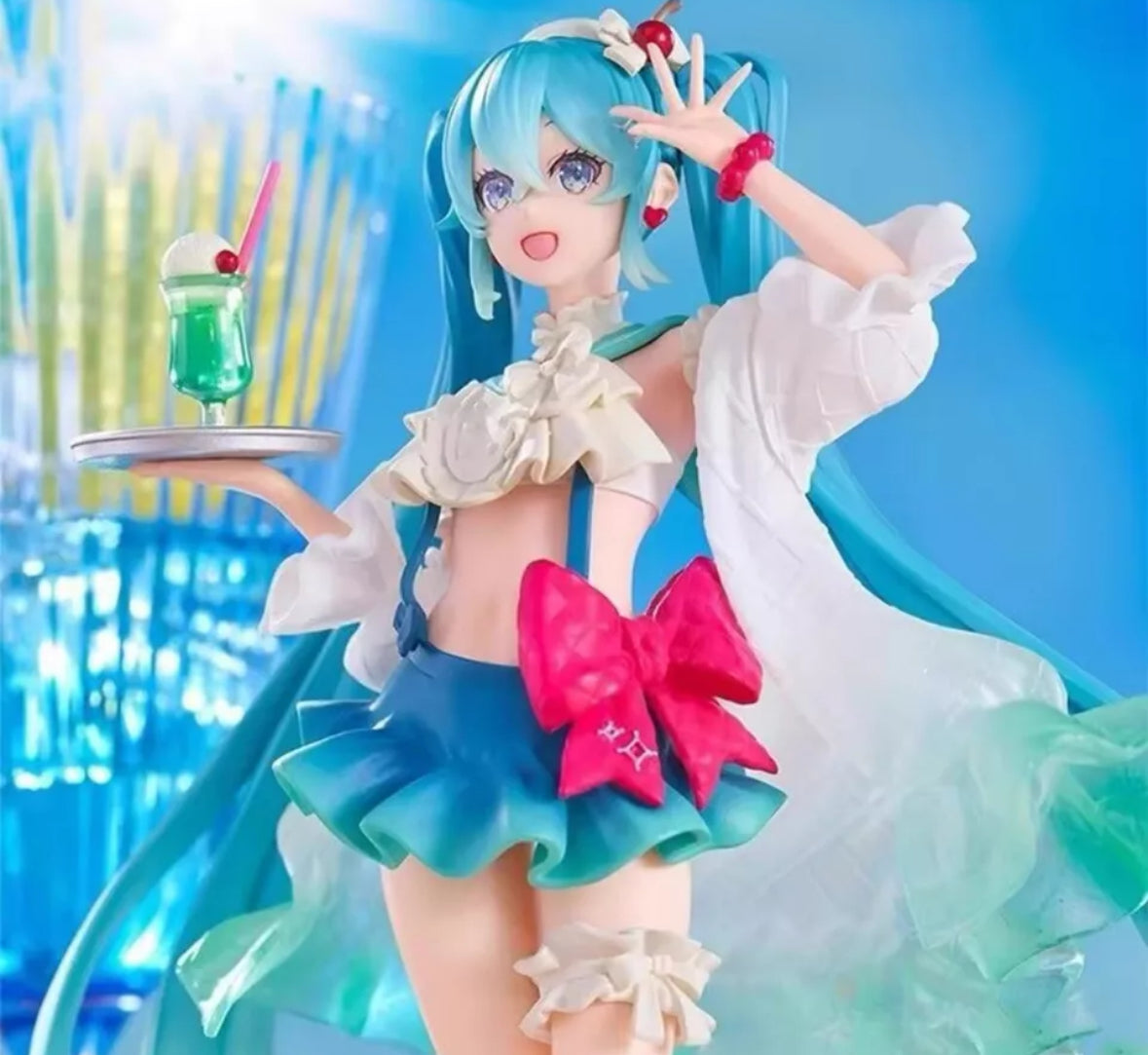 Hatsune Miku figure Soda cream dress The Props Desktop Decoration 18cm New In B