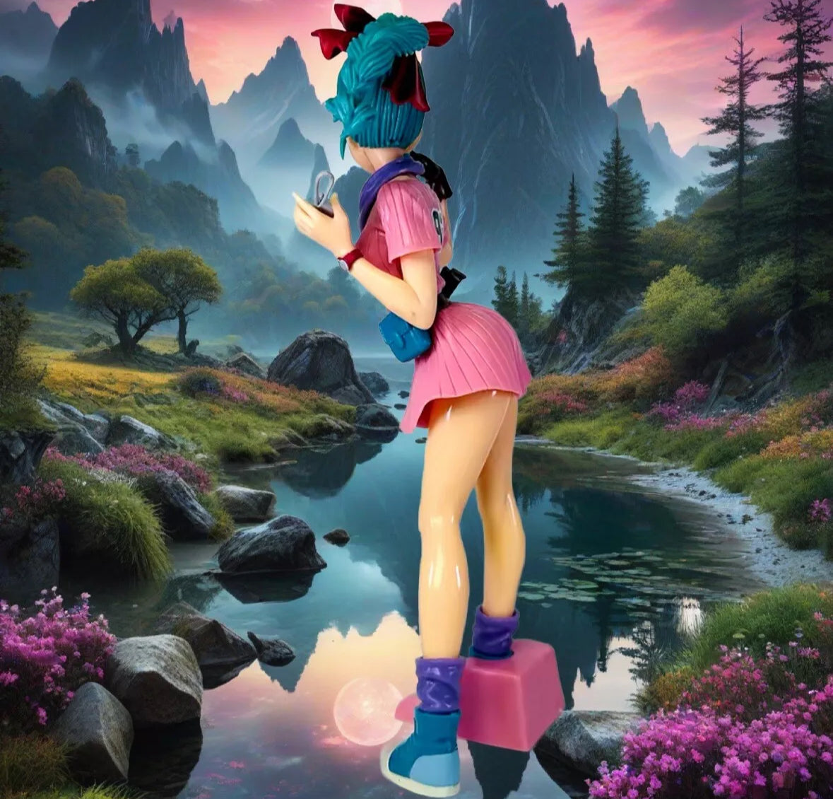 25cm Anime Dragon Ball Z Bulma Anime Figure PVC Action Figure Brand New