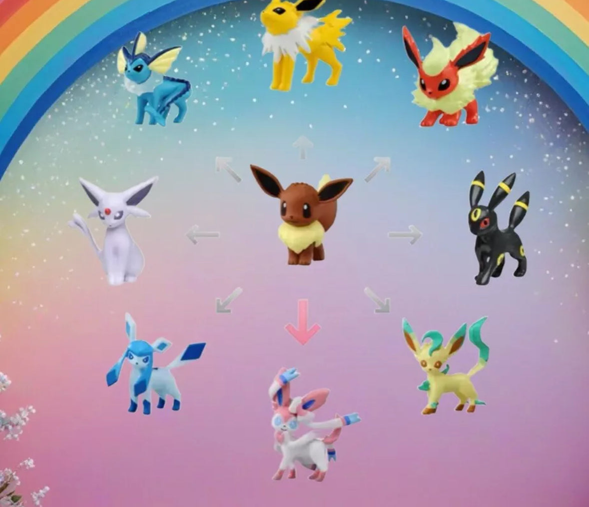 Original Takara Tomy Pokemon Umbreon Eeveelution Sylveon Vaporeon Sylveon Figure