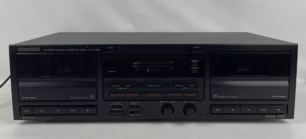 Vintage Kenwood Dual Cassette Player Recorder Model KX-W891 Tested Excellent