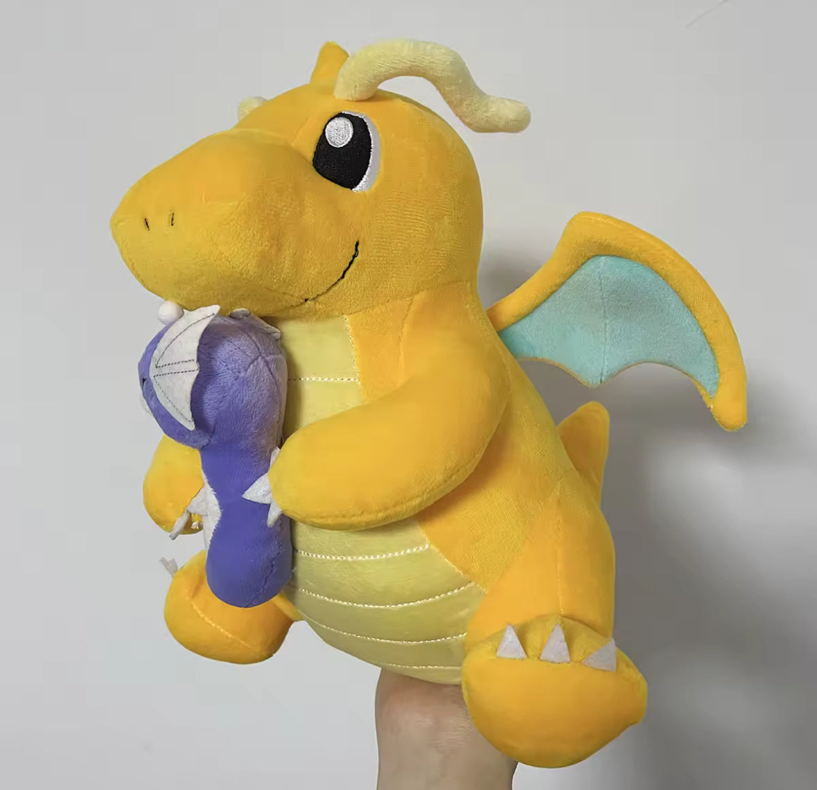 Pokemon Kawaii Dragonite Holding Dratini Plush Dolls 2 Toys Super Cute Brand New