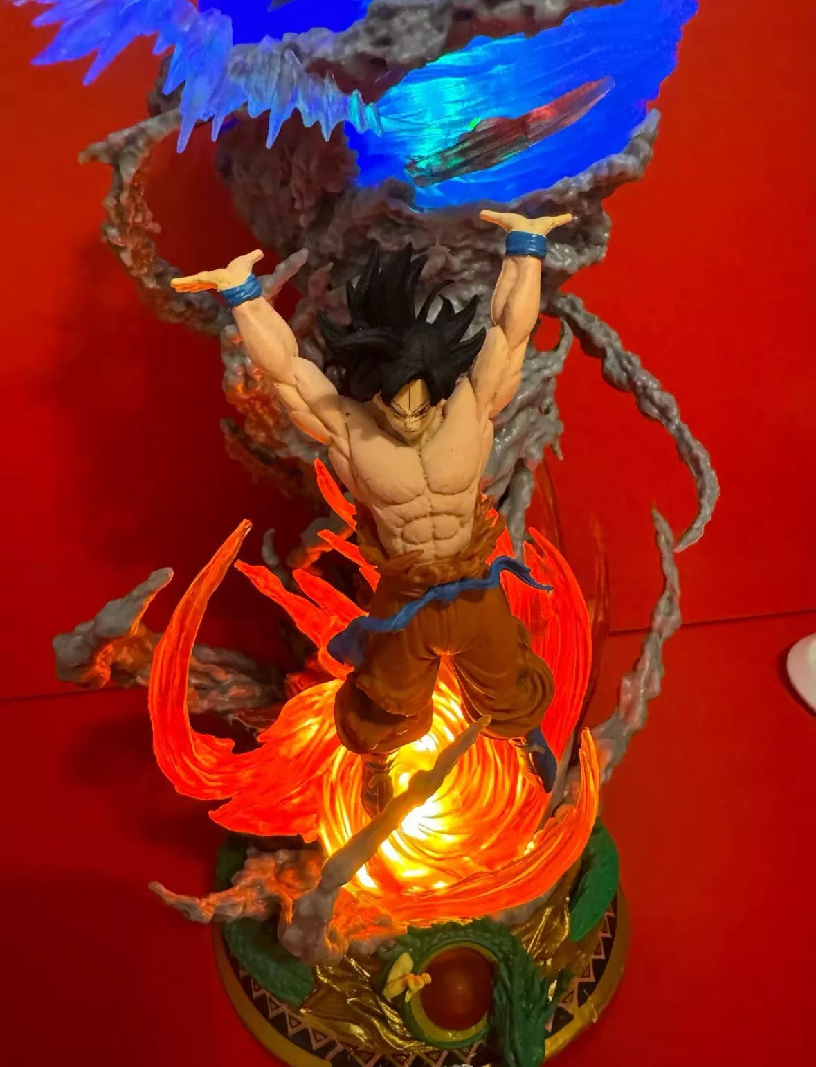 9" Dragon Ball Z Goku Son Goku Statue Figure Lamp Spirit Bomb Genki Dama W Box