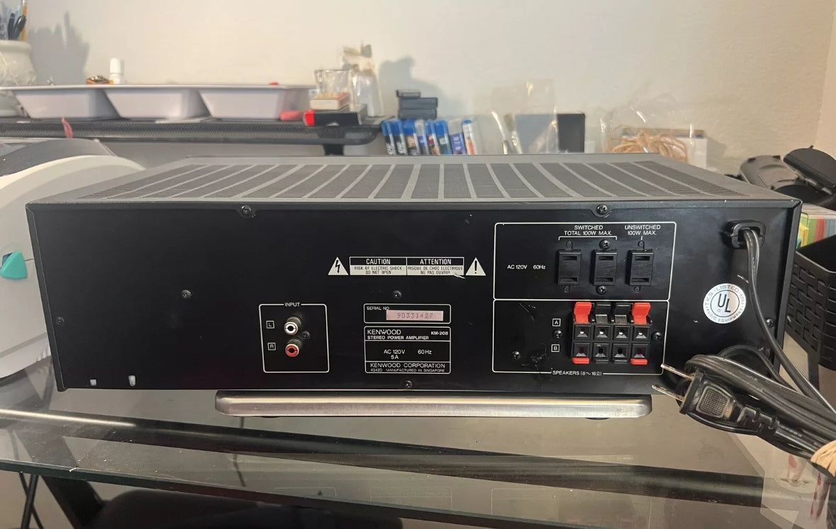 KENWOOD KM-208 STEREO POWER AMPLIFIER HI-FI AMP BLACK TESTED WITH VIDEO